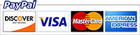 Payment Forms We Accept: PayPal, Visa, MasterCard, Discover, American Express